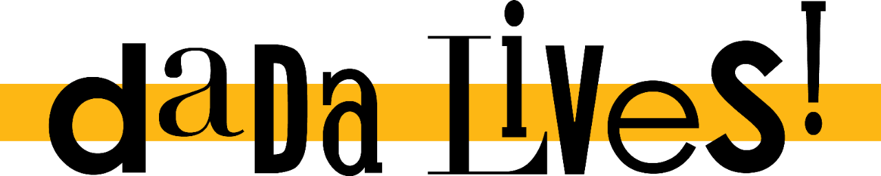 Art exhibit "Dada Lives" header design