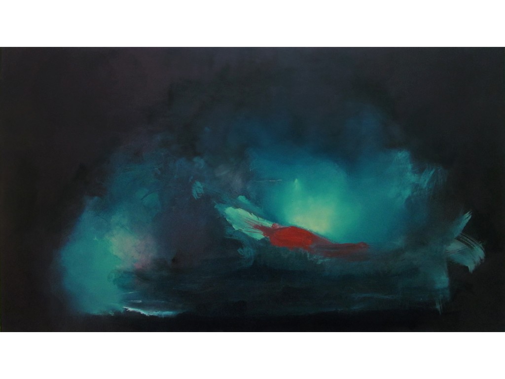 1. Submerged Mass No. 2, oil on board, 49” x 28”, 2014