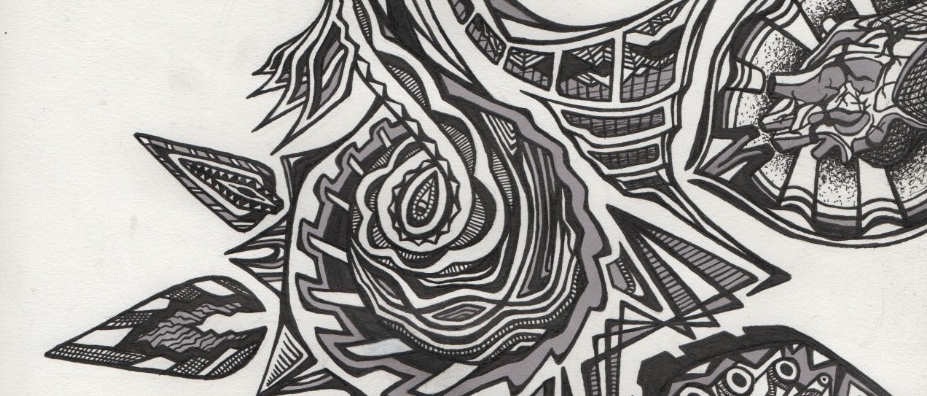 Black and white designs made with ink
