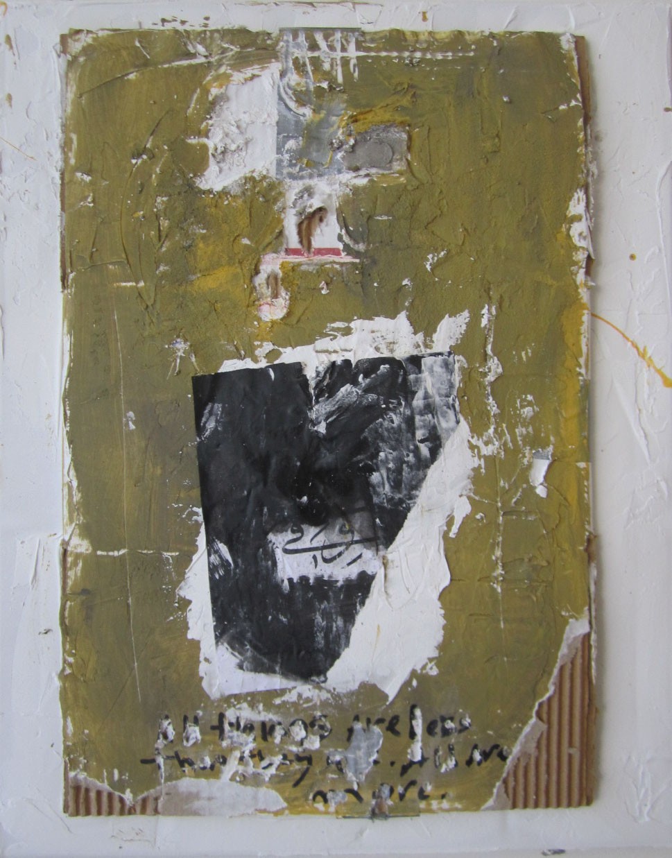 3. White #10, cardboard, plaster and mixed media mounted on canvas, 20” x 16” (2016)