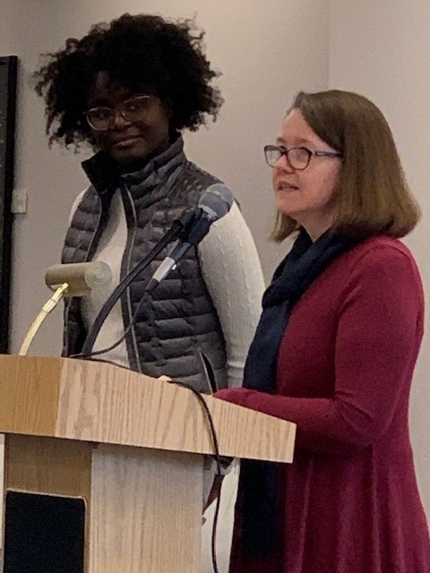 Blessing Fanegan and Professor Brenda Rafaei