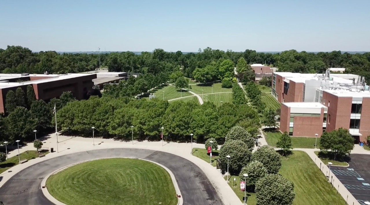 Aerial view of UC Blue Ash campus