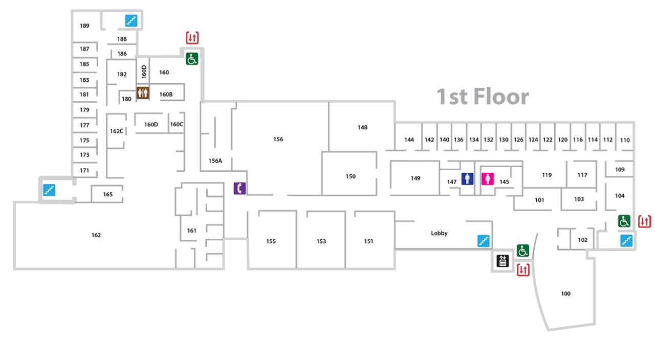 UC Blue Ash College Walters Hall 1st Floor floor plan with legend