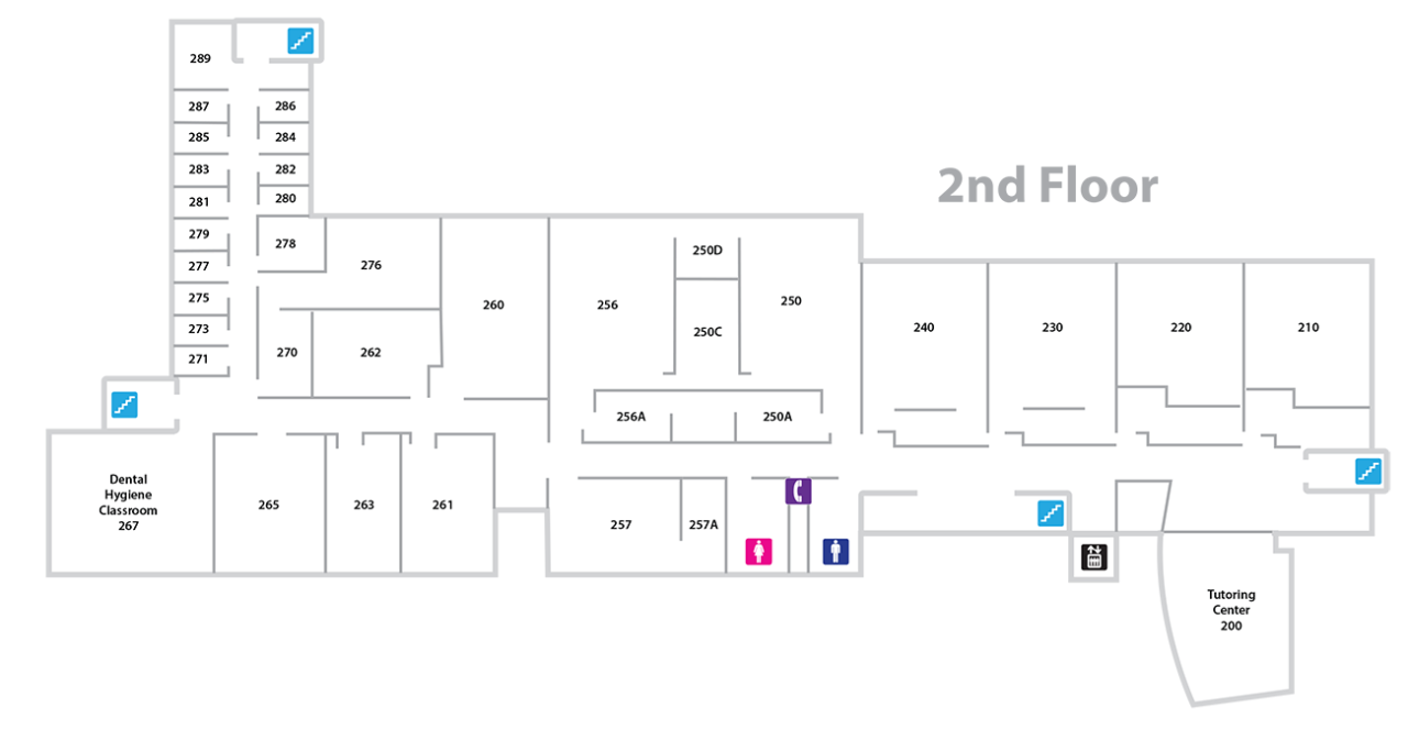 UC Blue Ash College Walters Hall 2nd Floor floor plan