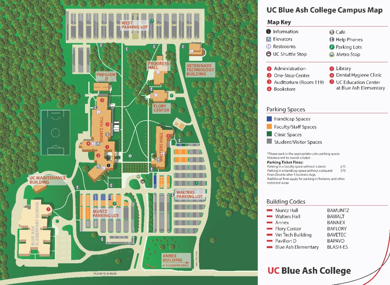 UC Blue Ash College Campus Map